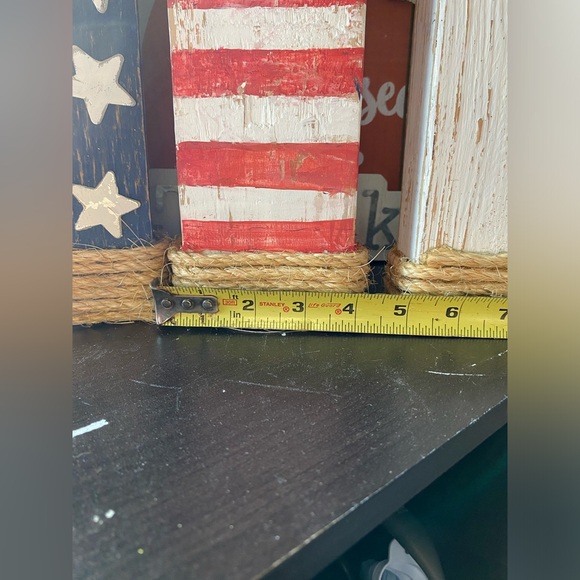 Primitive decor, USA blocks handmade wooden - Picture 4 of 4
